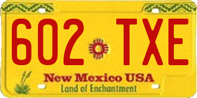 NM license plate 602TXE