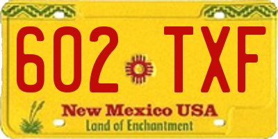 NM license plate 602TXF