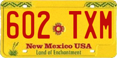 NM license plate 602TXM