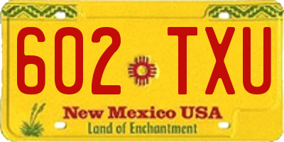 NM license plate 602TXU