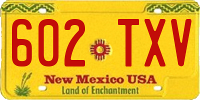 NM license plate 602TXV
