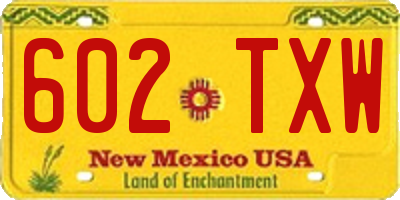 NM license plate 602TXW