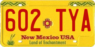 NM license plate 602TYA