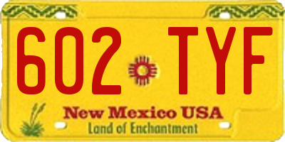 NM license plate 602TYF