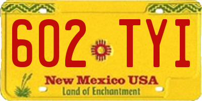 NM license plate 602TYI