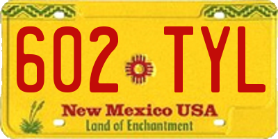 NM license plate 602TYL