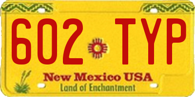 NM license plate 602TYP