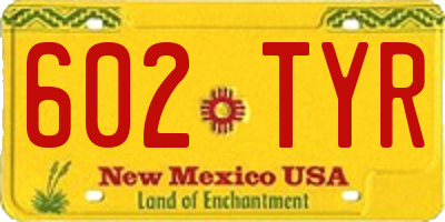 NM license plate 602TYR