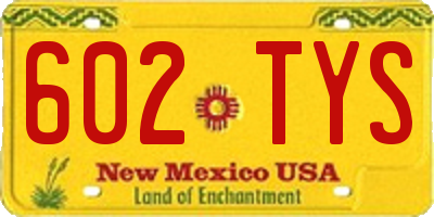NM license plate 602TYS