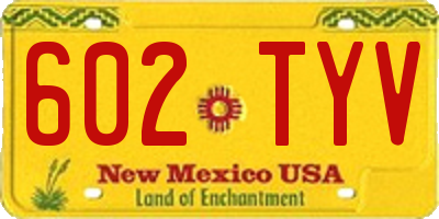 NM license plate 602TYV