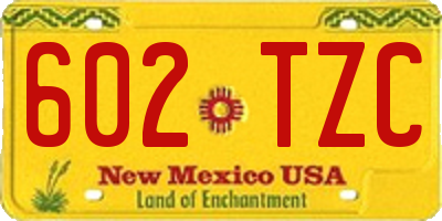 NM license plate 602TZC