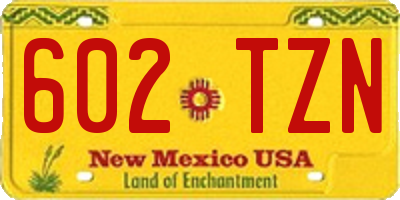 NM license plate 602TZN