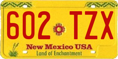 NM license plate 602TZX