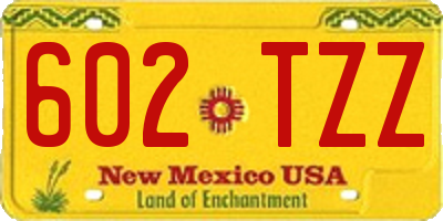 NM license plate 602TZZ