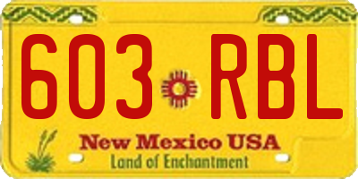 NM license plate 603RBL