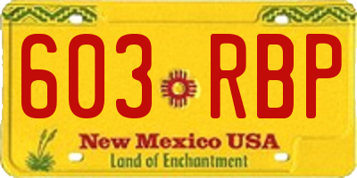NM license plate 603RBP