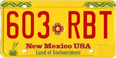 NM license plate 603RBT