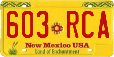 NM license plate 603RCA