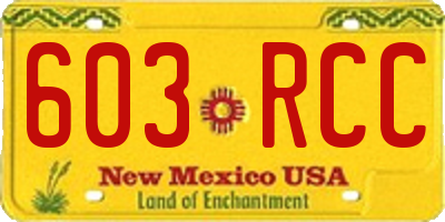 NM license plate 603RCC