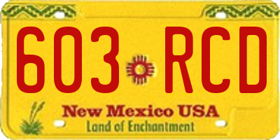 NM license plate 603RCD