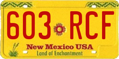 NM license plate 603RCF