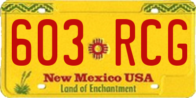 NM license plate 603RCG