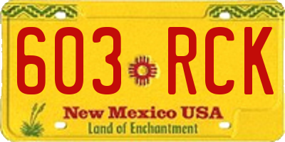 NM license plate 603RCK
