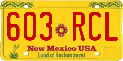 NM license plate 603RCL
