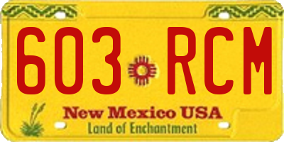 NM license plate 603RCM