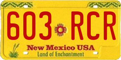 NM license plate 603RCR