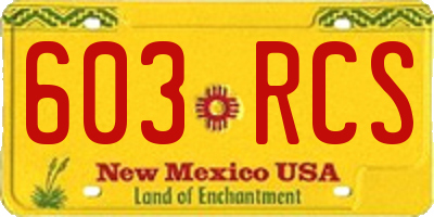 NM license plate 603RCS