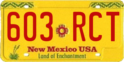 NM license plate 603RCT