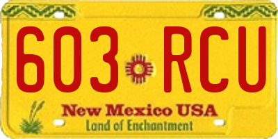 NM license plate 603RCU