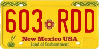 NM license plate 603RDD