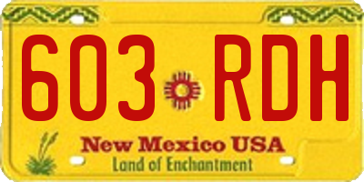 NM license plate 603RDH