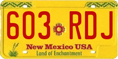 NM license plate 603RDJ