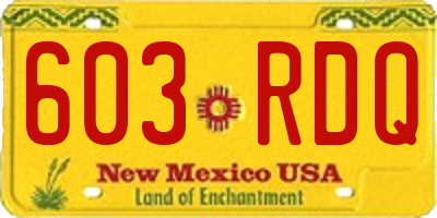 NM license plate 603RDQ