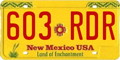 NM license plate 603RDR