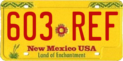 NM license plate 603REF
