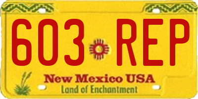NM license plate 603REP