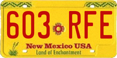 NM license plate 603RFE