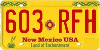NM license plate 603RFH