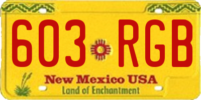 NM license plate 603RGB