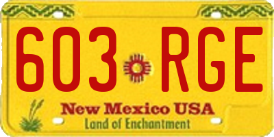 NM license plate 603RGE