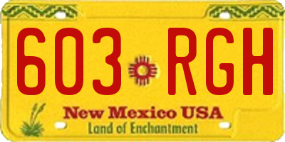 NM license plate 603RGH