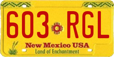 NM license plate 603RGL