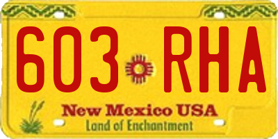 NM license plate 603RHA
