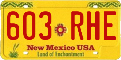 NM license plate 603RHE