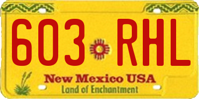 NM license plate 603RHL