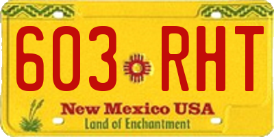 NM license plate 603RHT